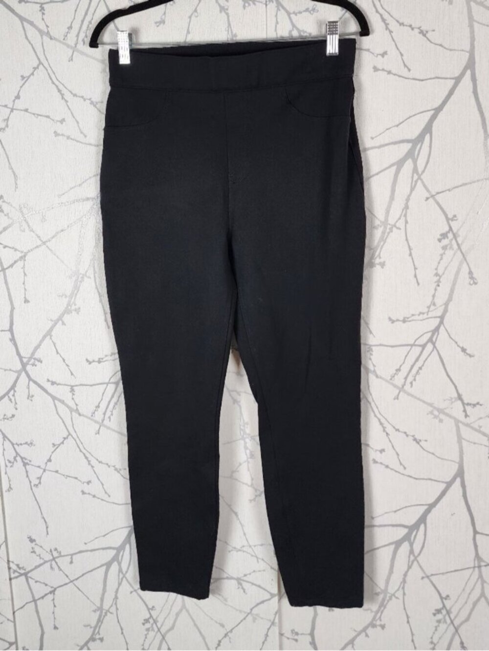 Spanx Black Ponte Knit Pull On High Rise The Perfect Ankle Pants